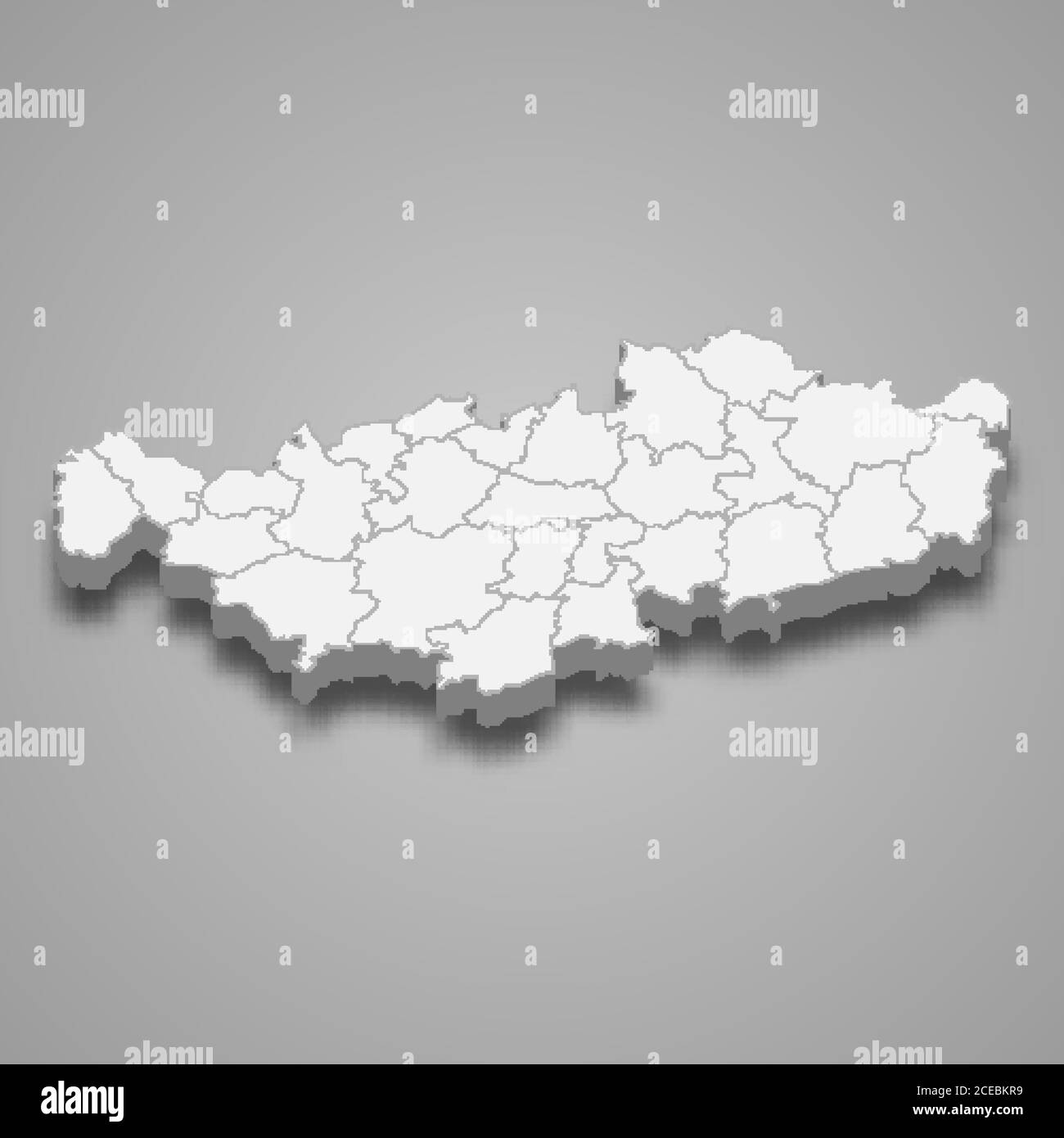 3d map of Walloon Brabant is a province of Belgium Stock Vector