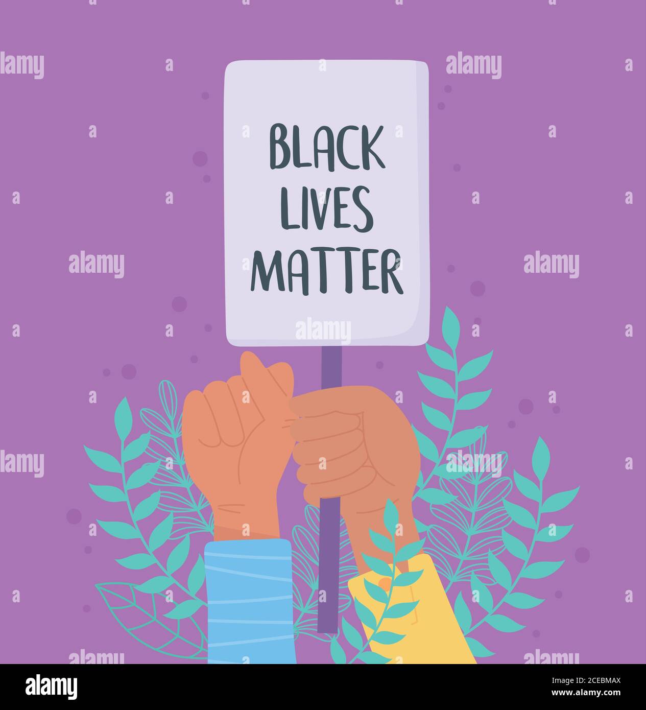 black lives matter banner for protest, protesters hands with placard ...