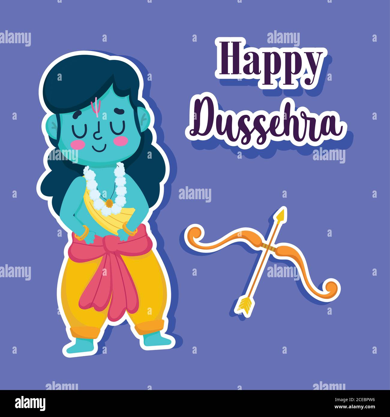 happy dussehra festival of india, cartoon rama with bow and arrow,  traditional religious ritual vector illustration Stock Vector Image & Art -  Alamy