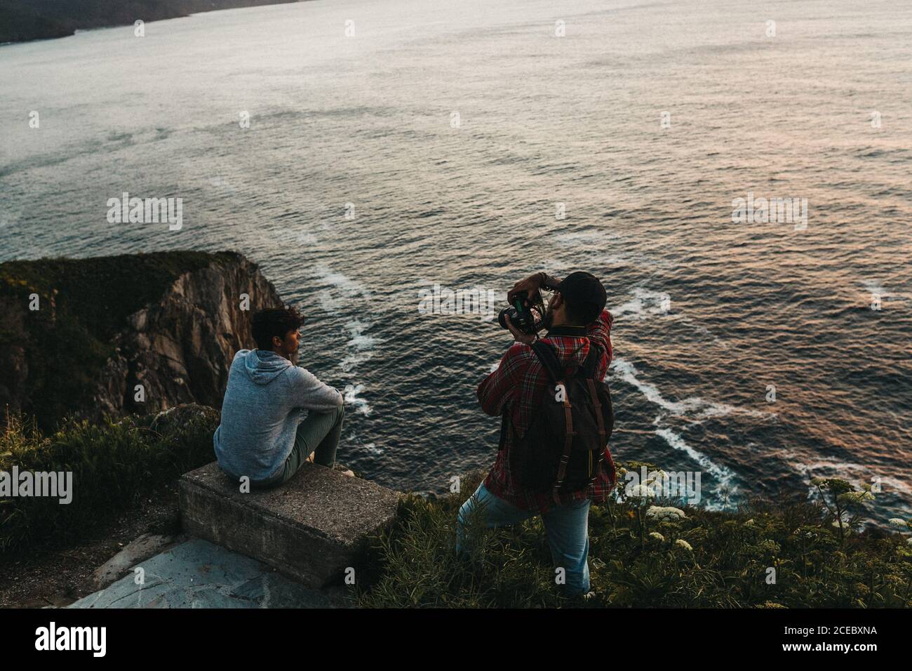 man taking photos Stock Photo