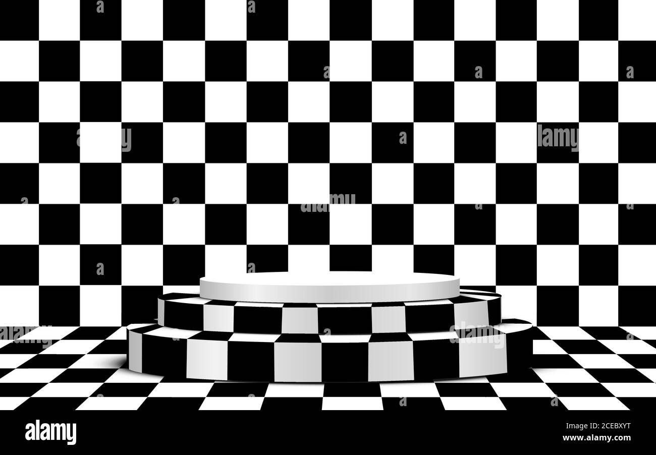black and white podium in the black and white room Stock Vector Image ...
