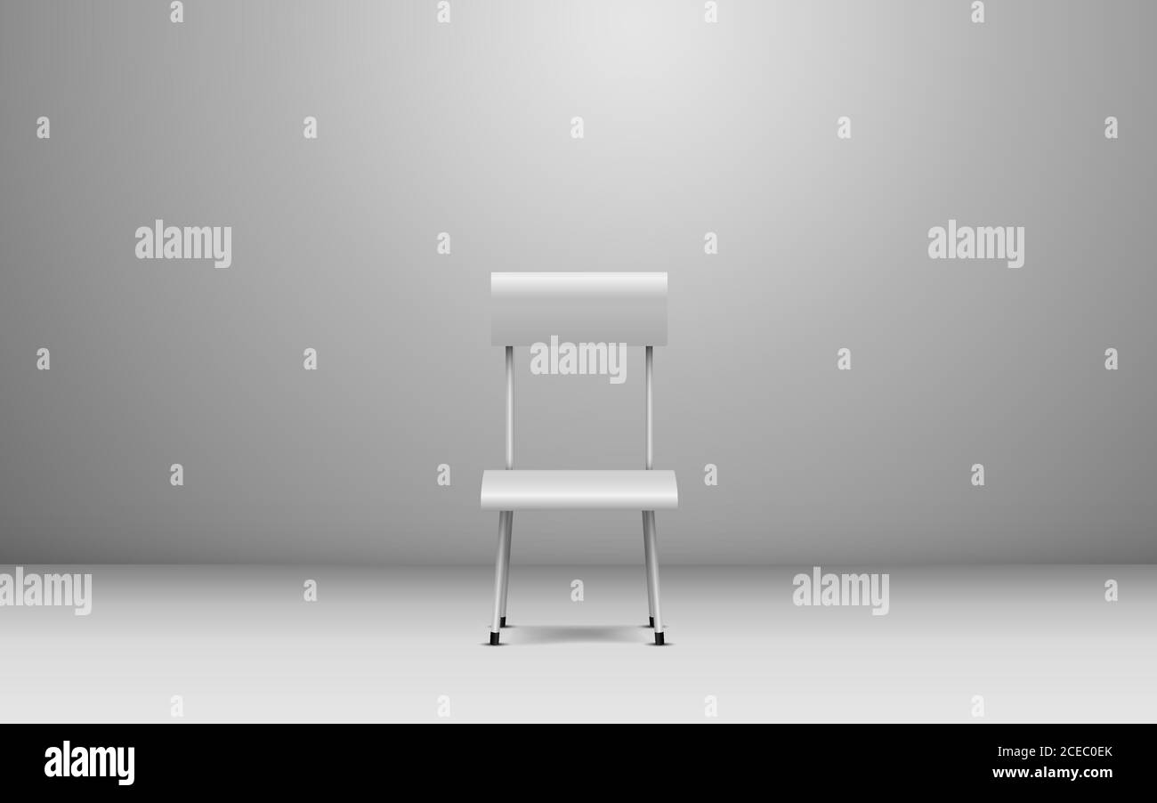 white chair in the white studio room Stock Vector
