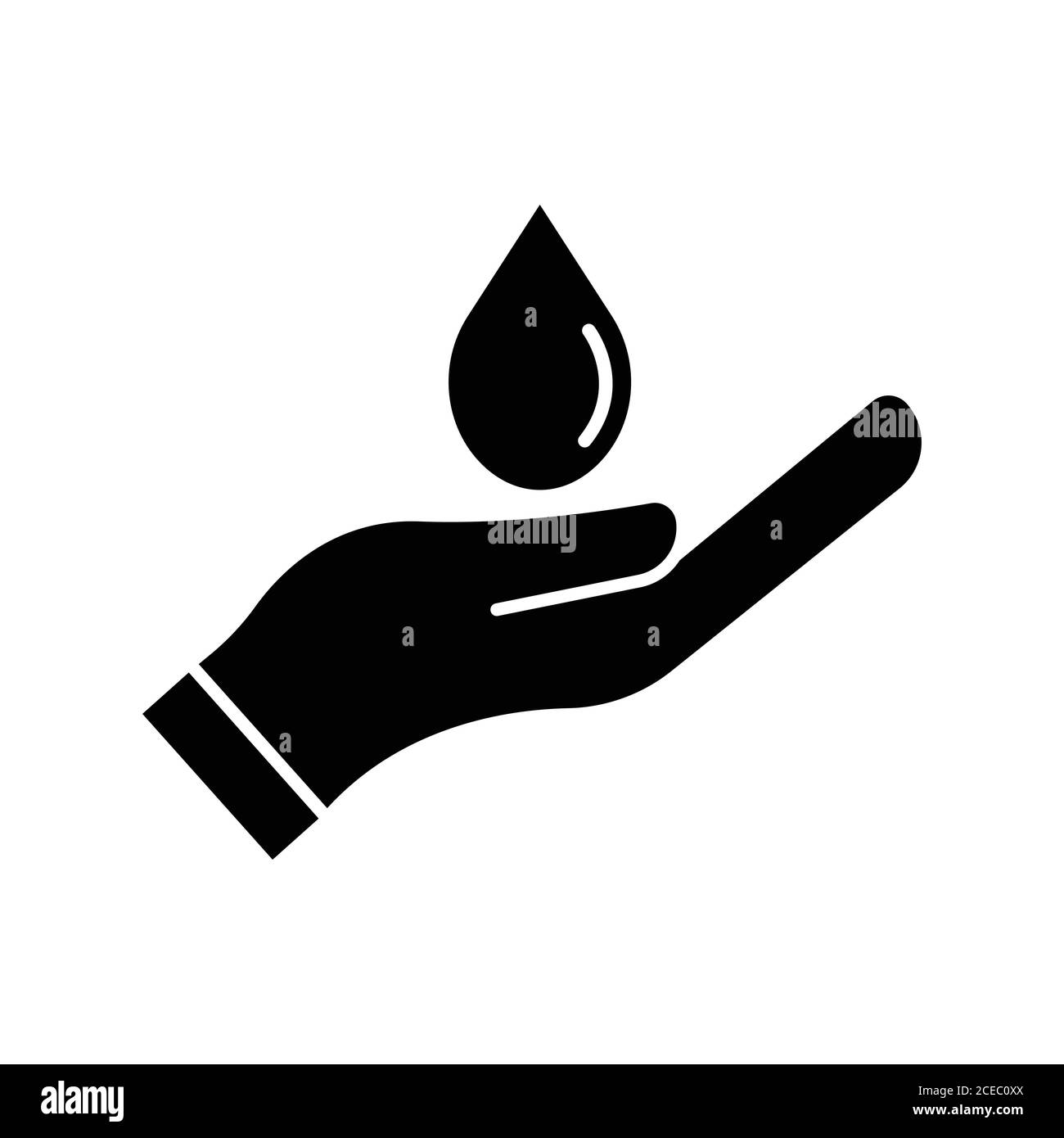 Water management icon, hand and drop water icon. Design template vector