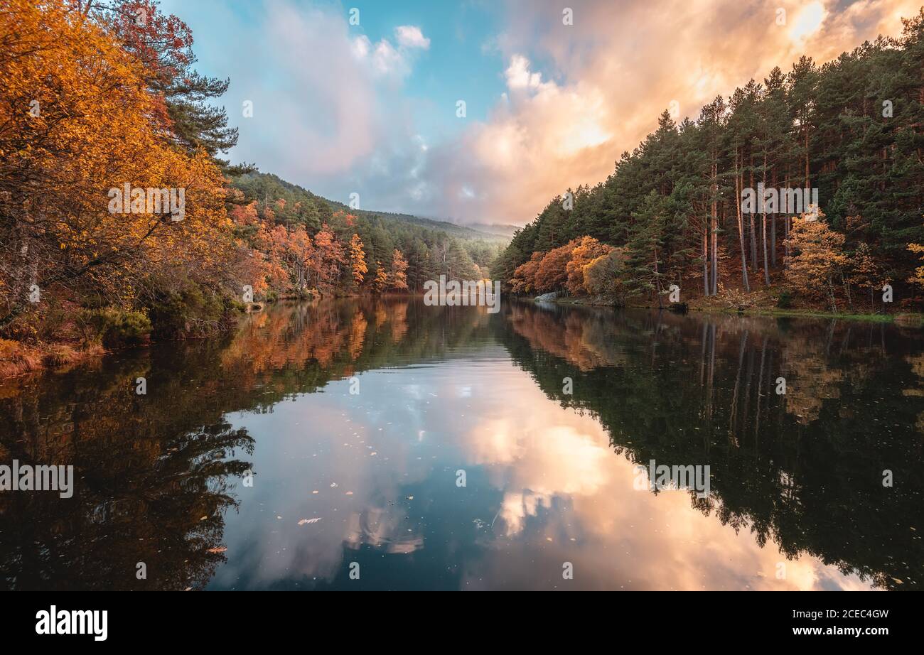 Amazing river between autumn hi res stock photography and images Alamy