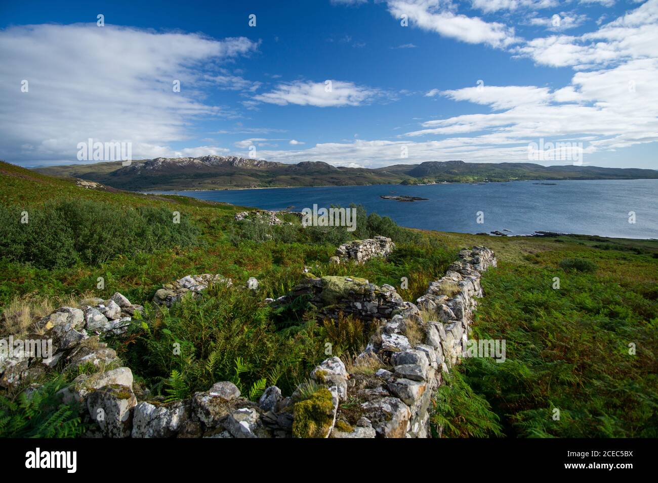 Abandoned township of Boreraig in the Isle of Skye on the north shore of Loch Eishort of the west coast of the Scottish mainland. Stock Photo