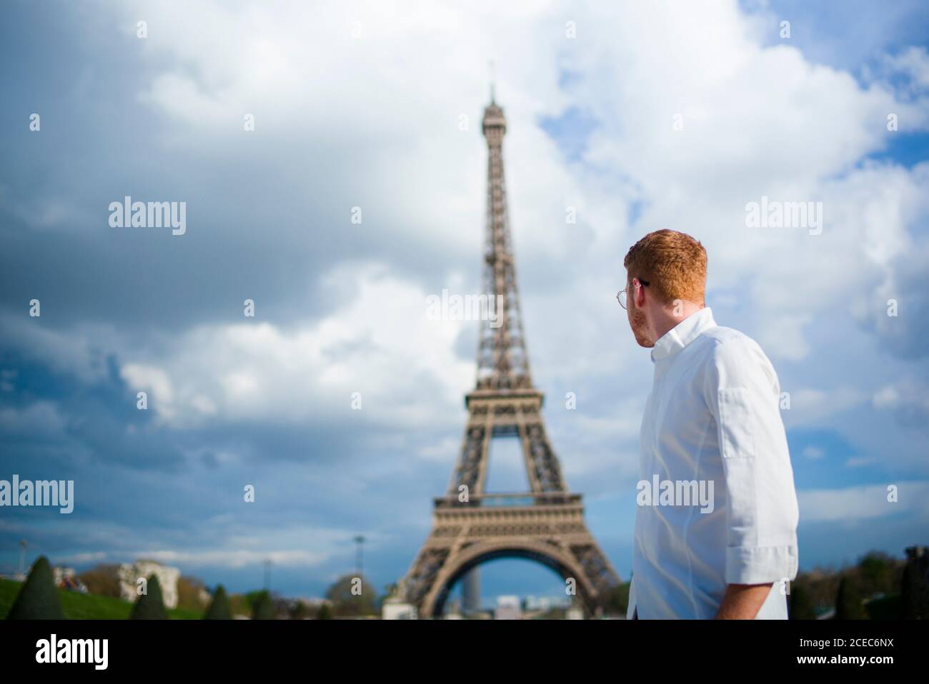 Red-Hair cook with uniform in Paris Stock Photo