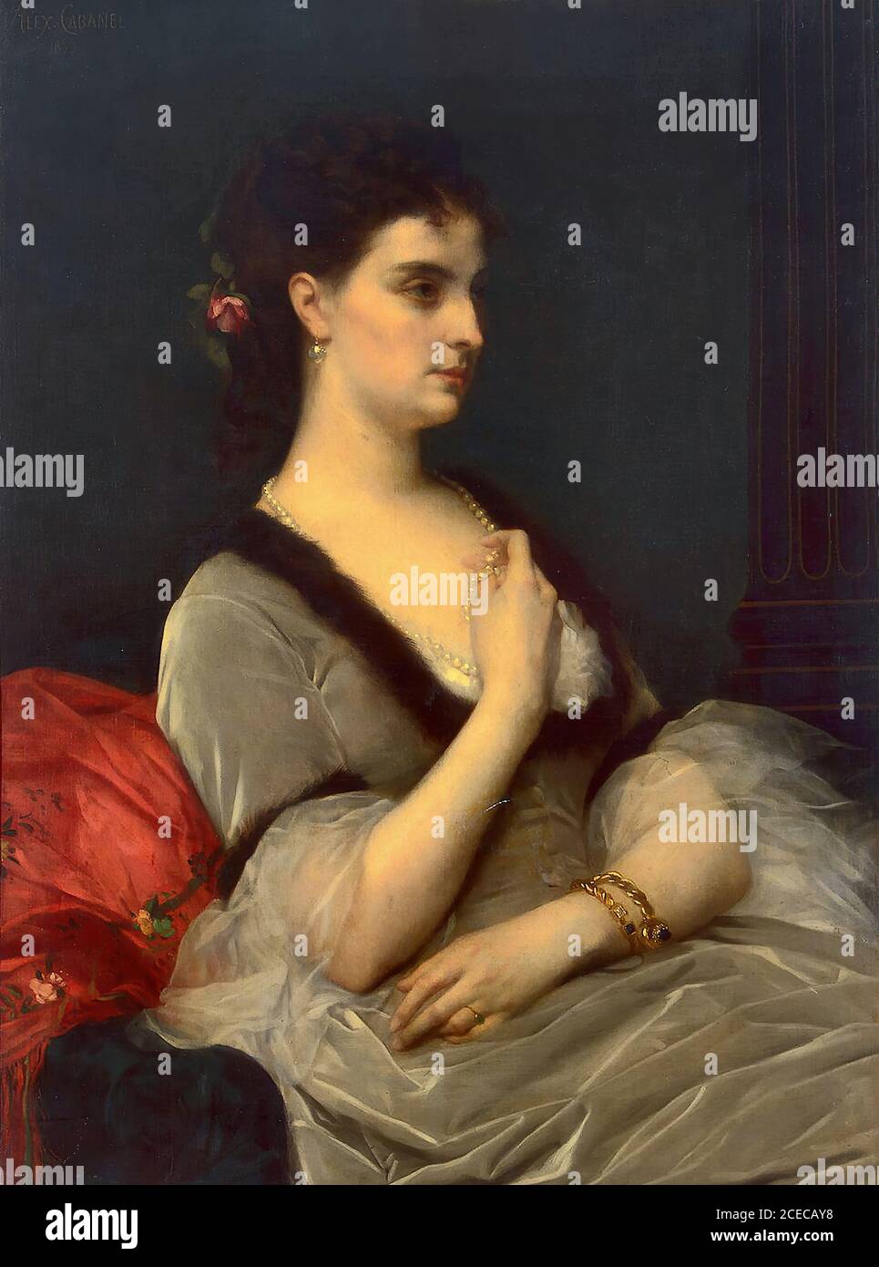 Cabanel Alexandre - Portrait of Countess Elizabeth Vorontsova-Dashkova - French School - 19th  Century Stock Photo