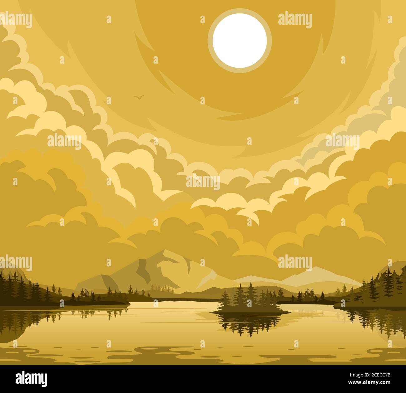 Summer rural landscape Stock Vector