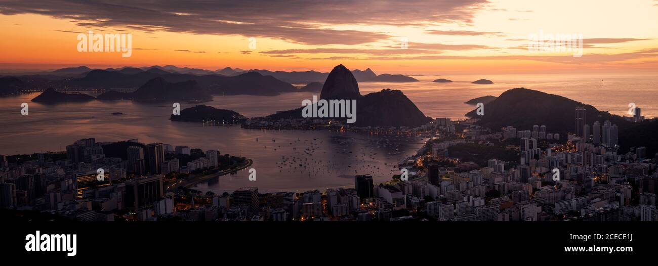 Aerial panorama of Rio de Janeiro city, Brazil Stock Photo
