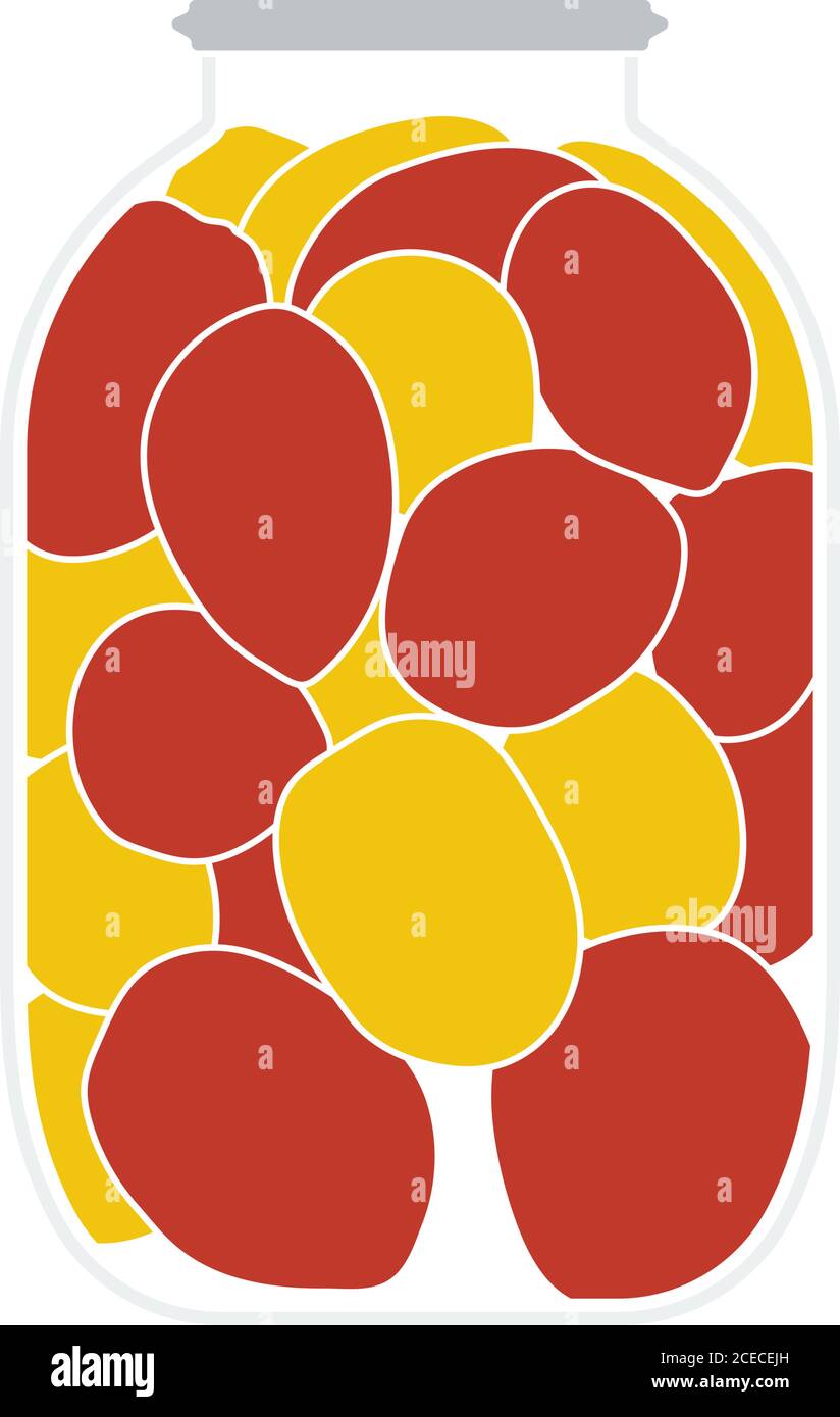 Canned Tomatoes Icon. Flat Color Design. Vector Illustration. Stock Vector