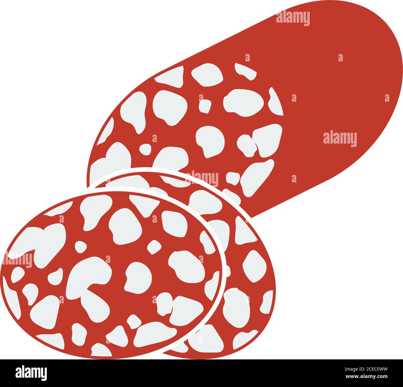Salami Icon. Flat Color Design. Vector Illustration Stock Vector Image ...