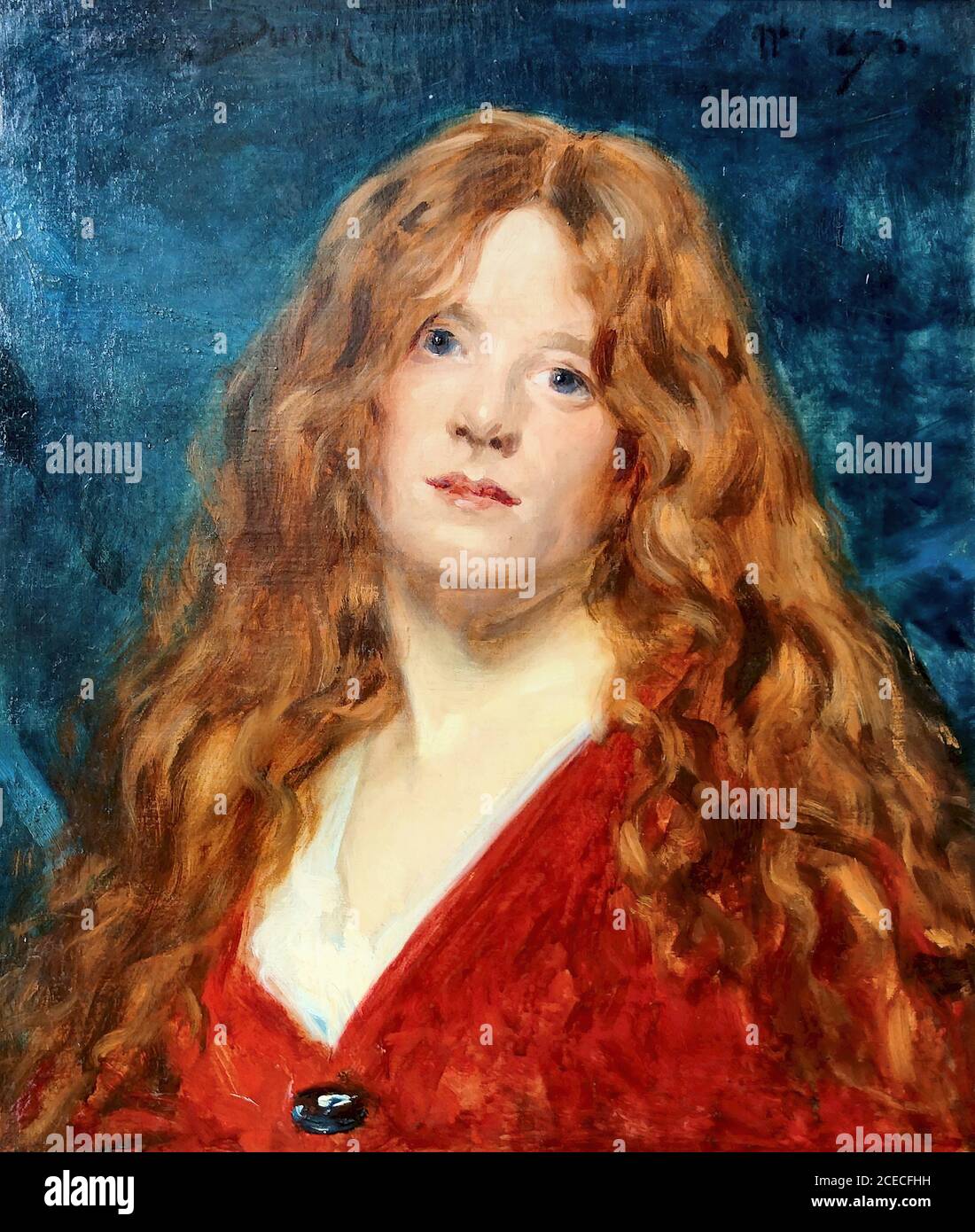 Carolus-Duran - Portrait De Femme Rousse - French School - 19th Century  Stock Photo - Alamy