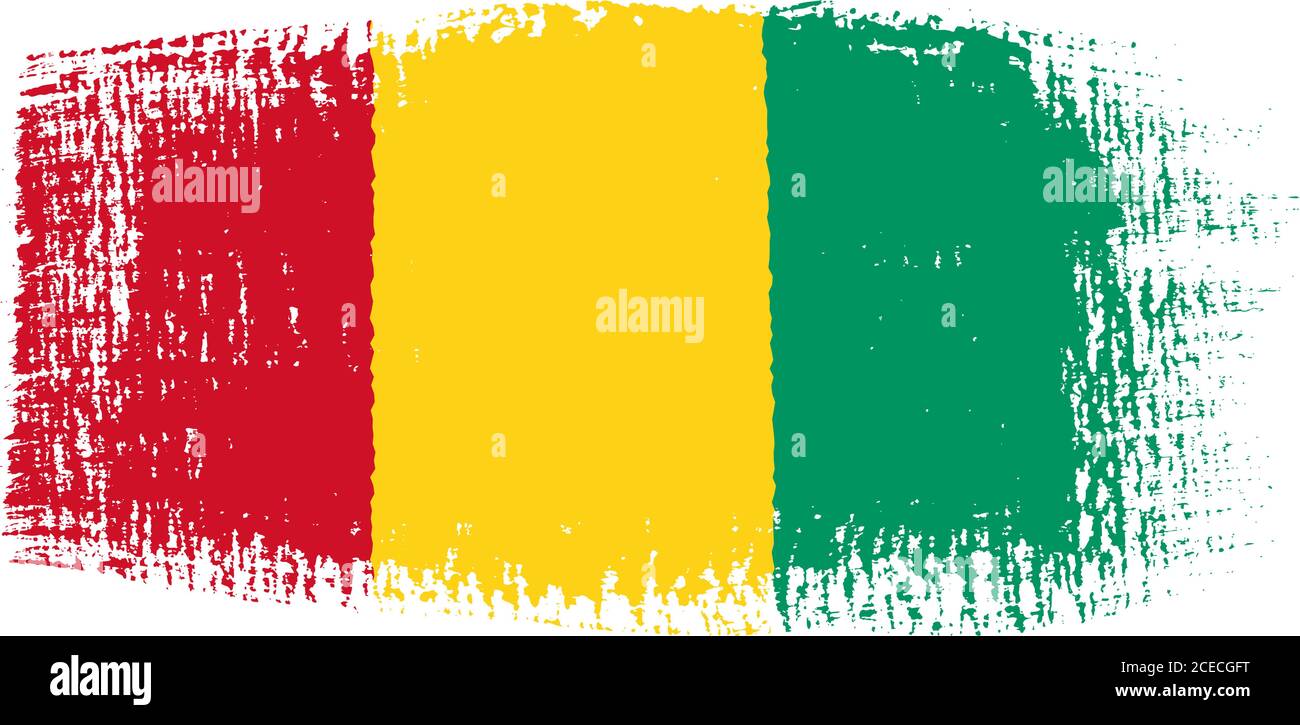 Guinea flag brushstroke Stock Vector
