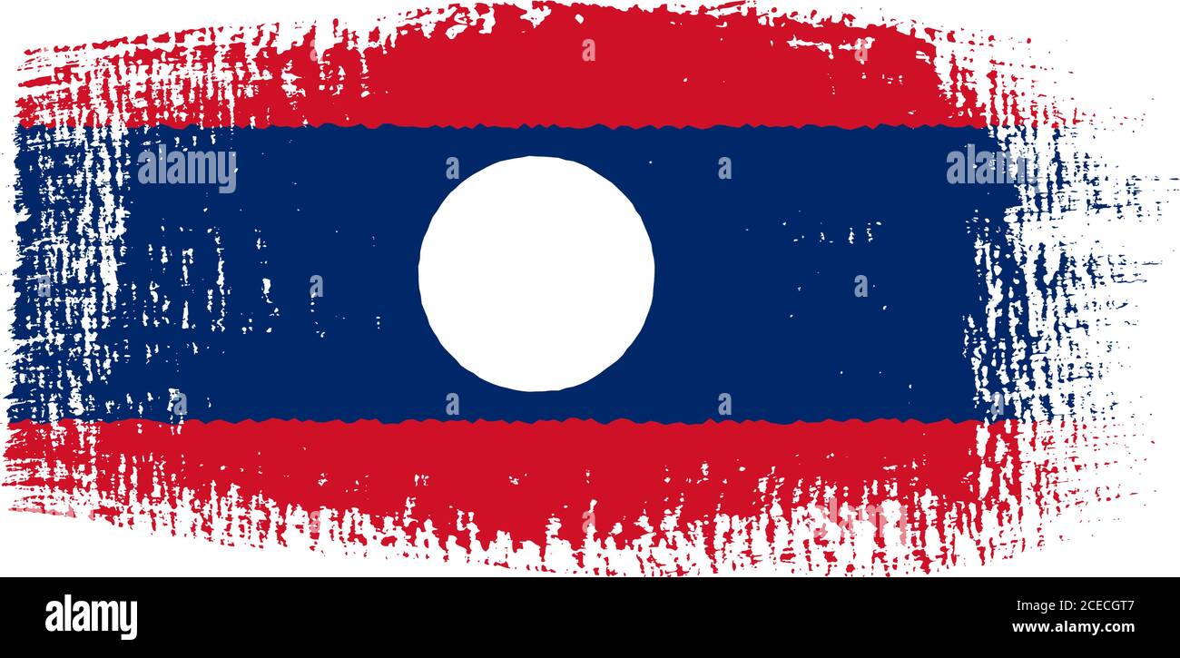 Laos flag brushstroke Stock Vector