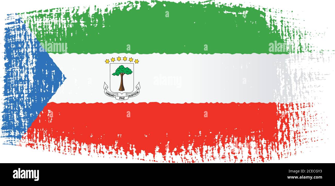 Equatorial Guinea flag brushstroke Stock Vector