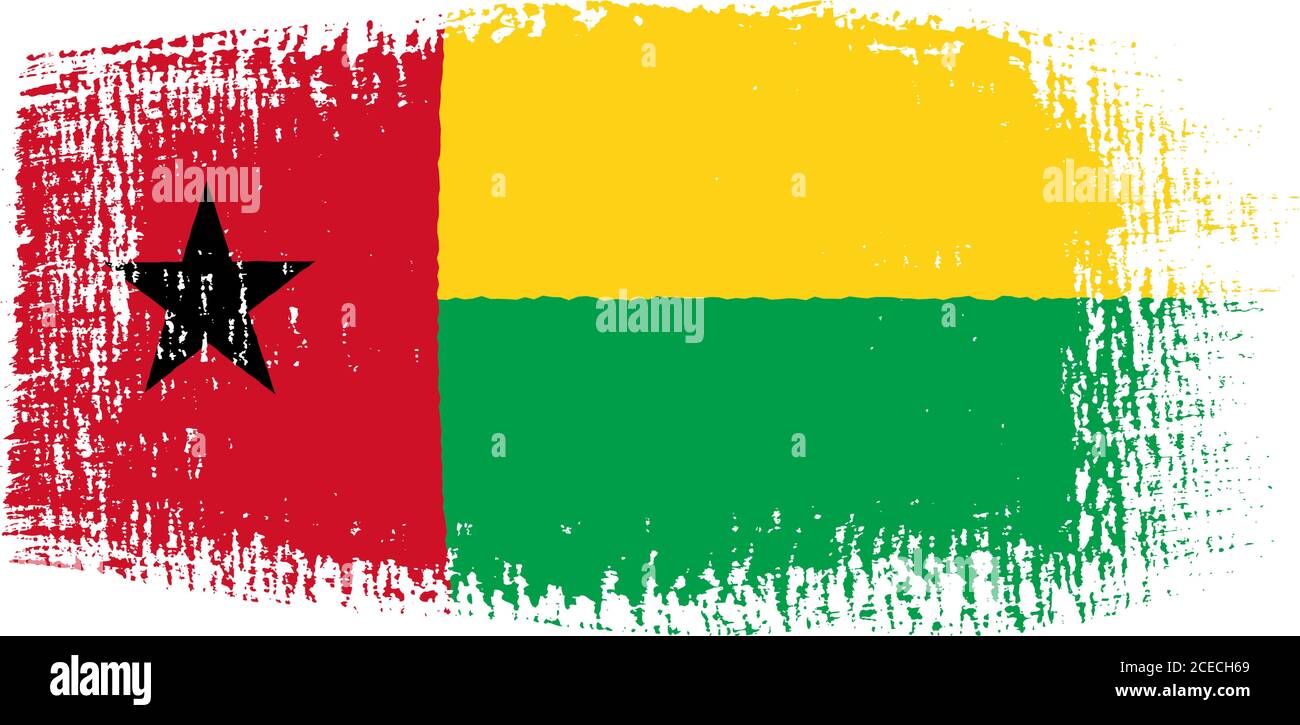 Guinea Bissau flag brushstroke Stock Vector