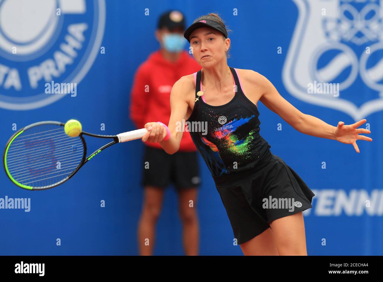 Leonie Kung from Switzerland in action during the TK Sparta Prague Open  2020, tennis tournament of the WTA, as a substitute for the canceled  qualifica Stock Photo - Alamy