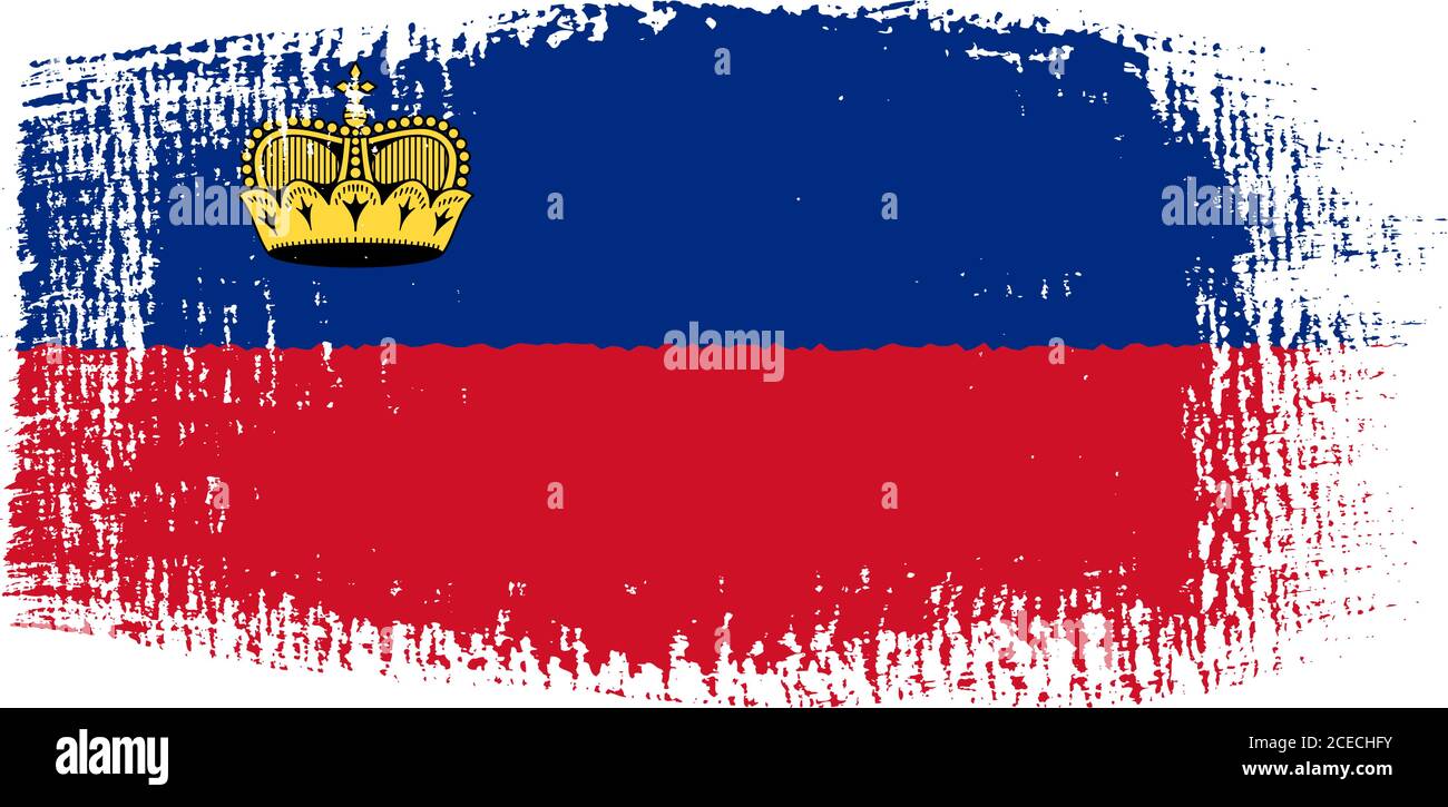 Liechtenstein flag brushstroke Stock Vector