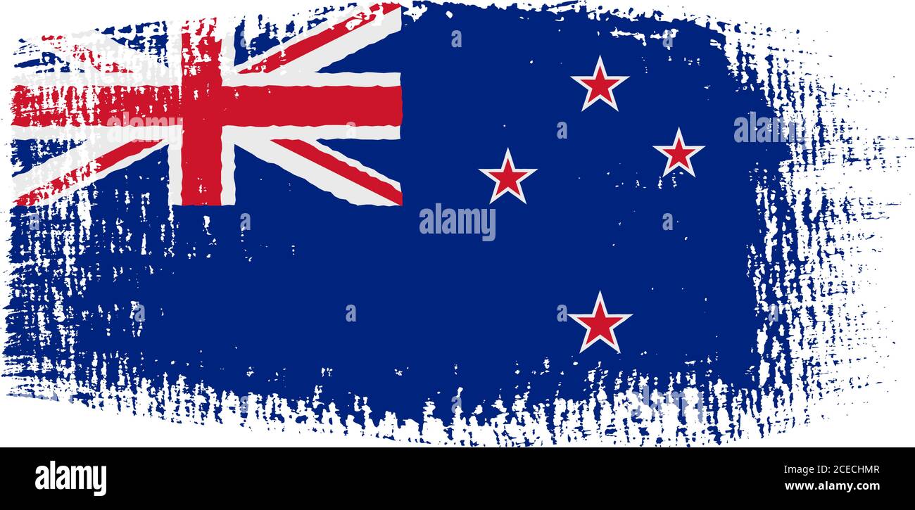 New Zealand flag brushstroke Stock Vector