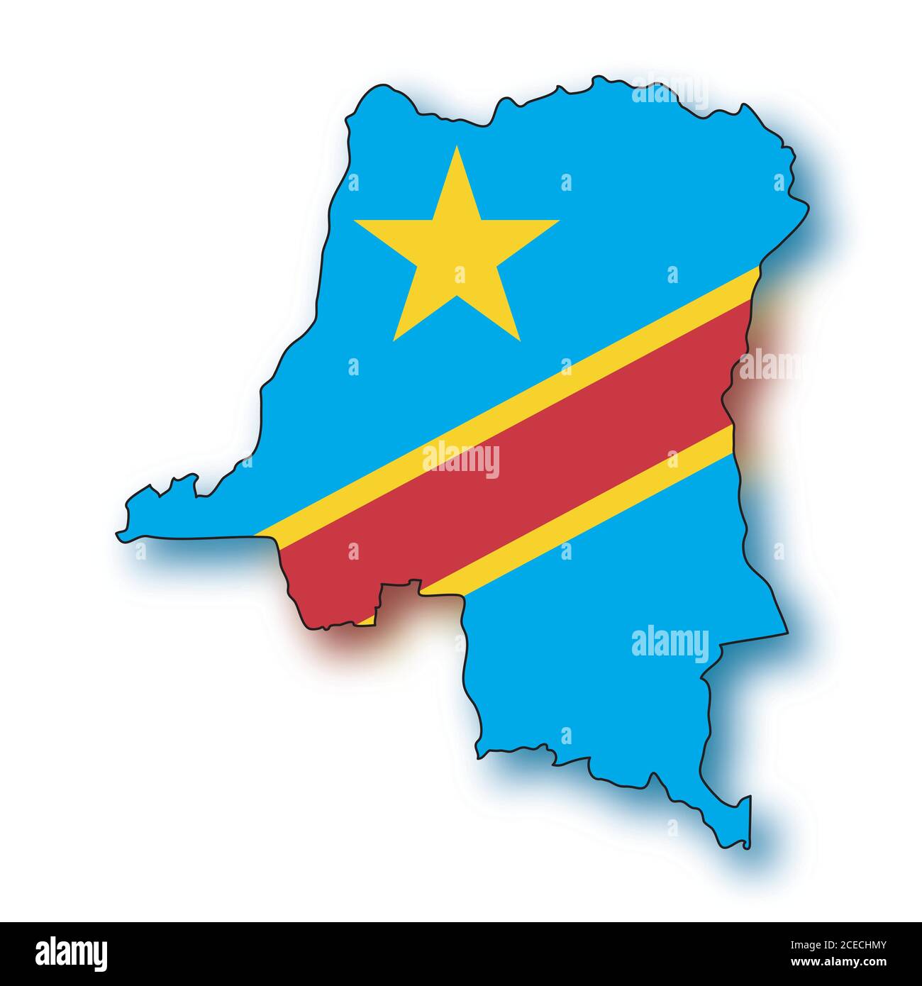 Congo Kinshasa Flag Map | Magnet