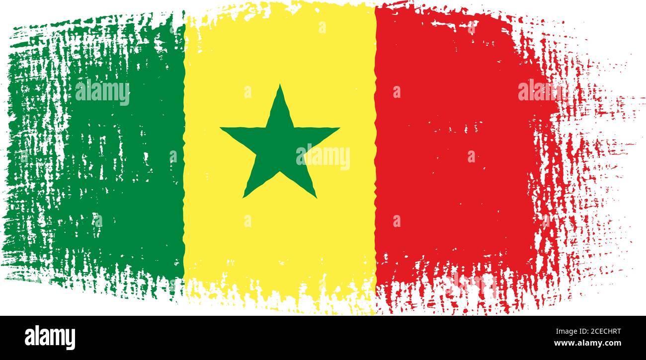 Senegal flag brushstroke Stock Vector