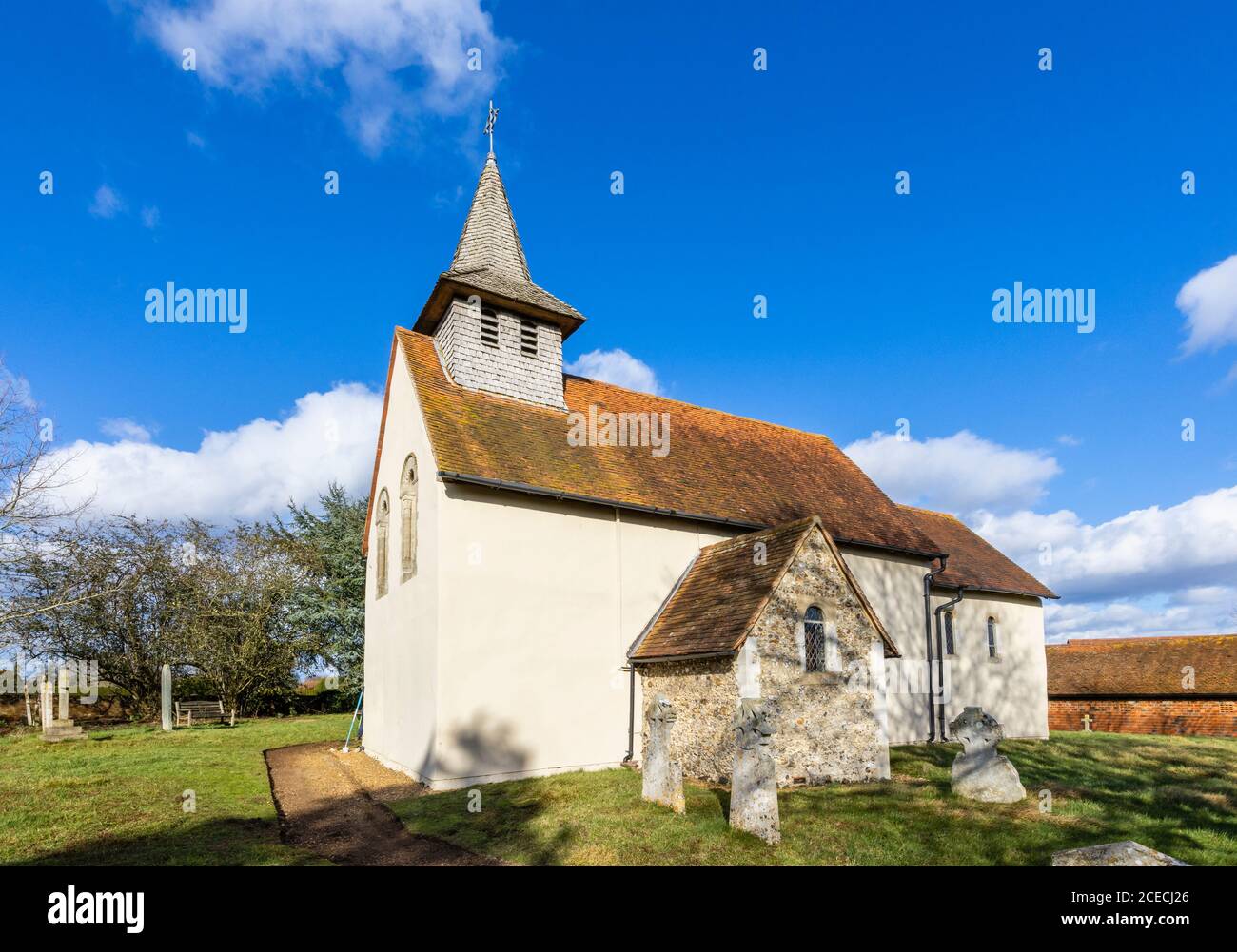 Exterior of historic Wisley Church, Parish of Wisley with Pyrford