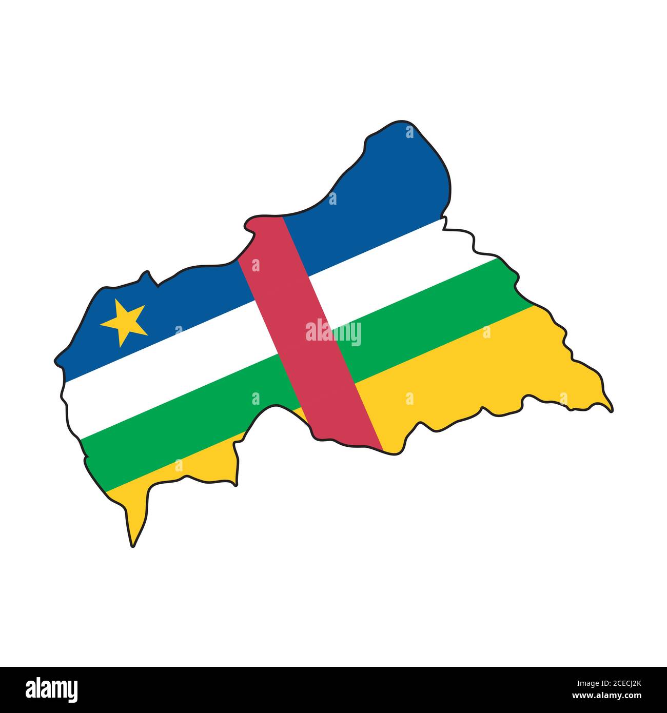 Central africa flag map hi-res stock photography and images - Alamy