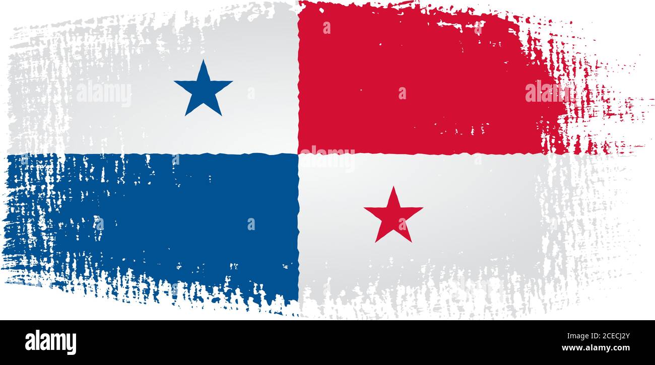 Panama flag brushstroke Stock Vector