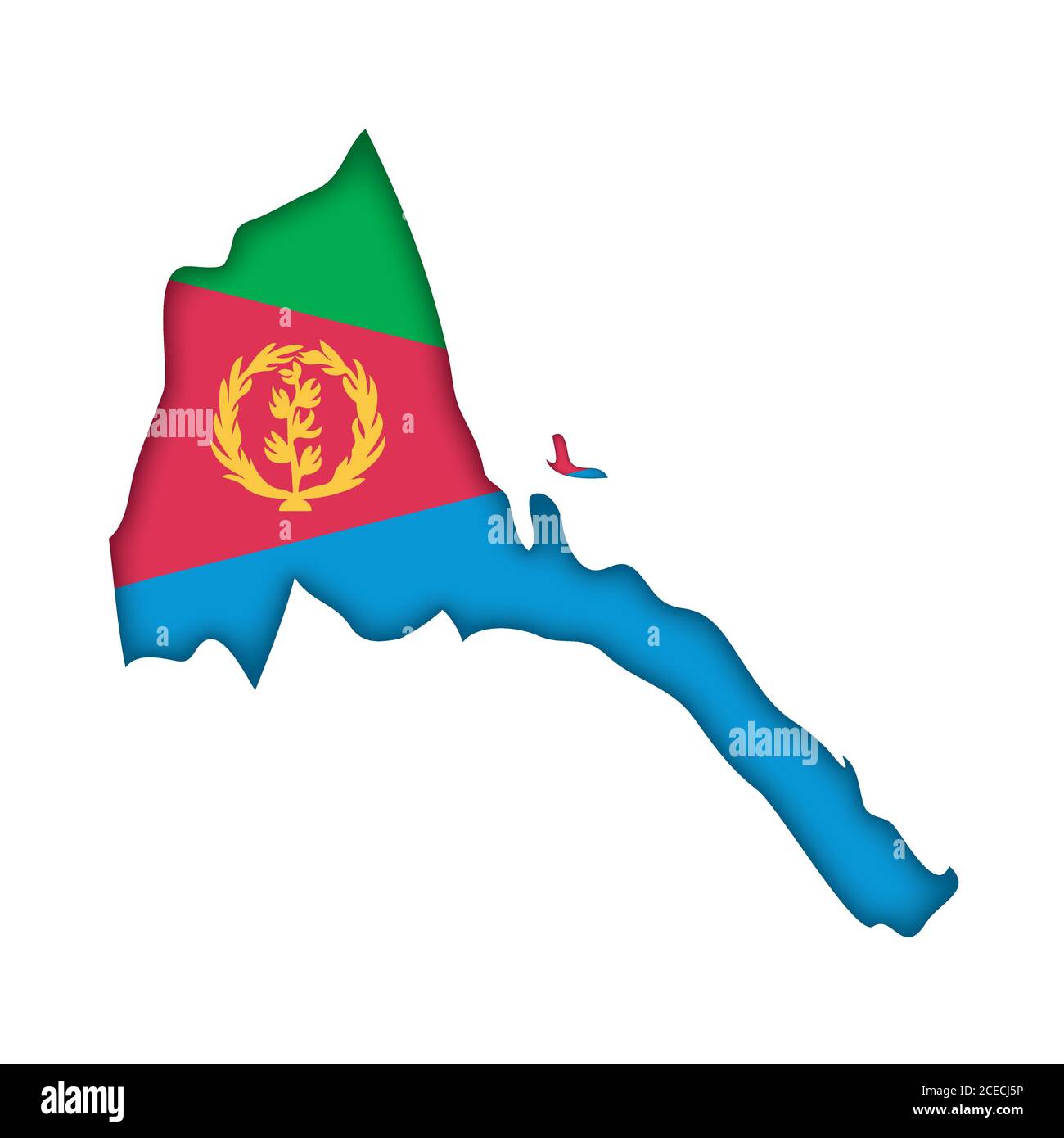 Eritrea flag map Stock Vector