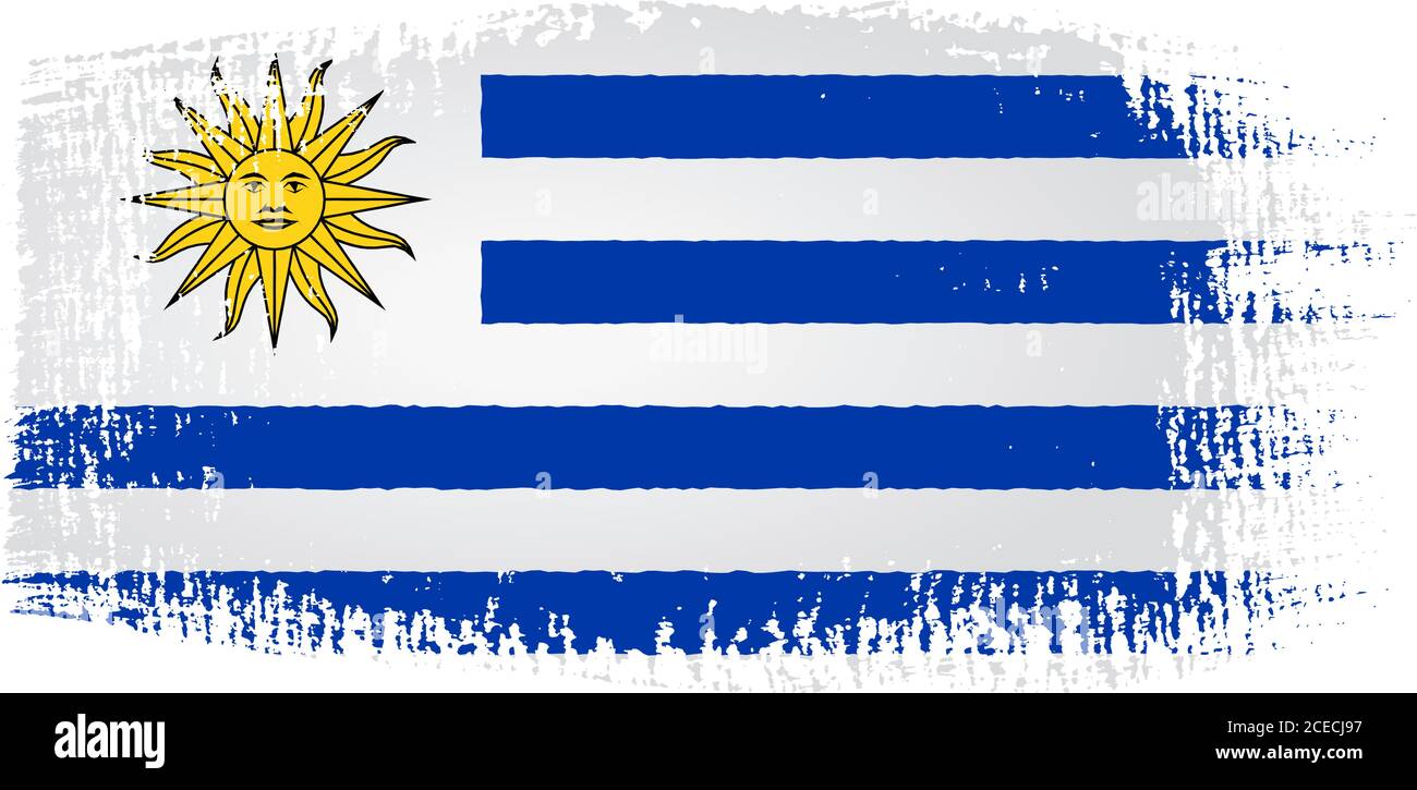 Uruguay flag brushstroke Stock Vector
