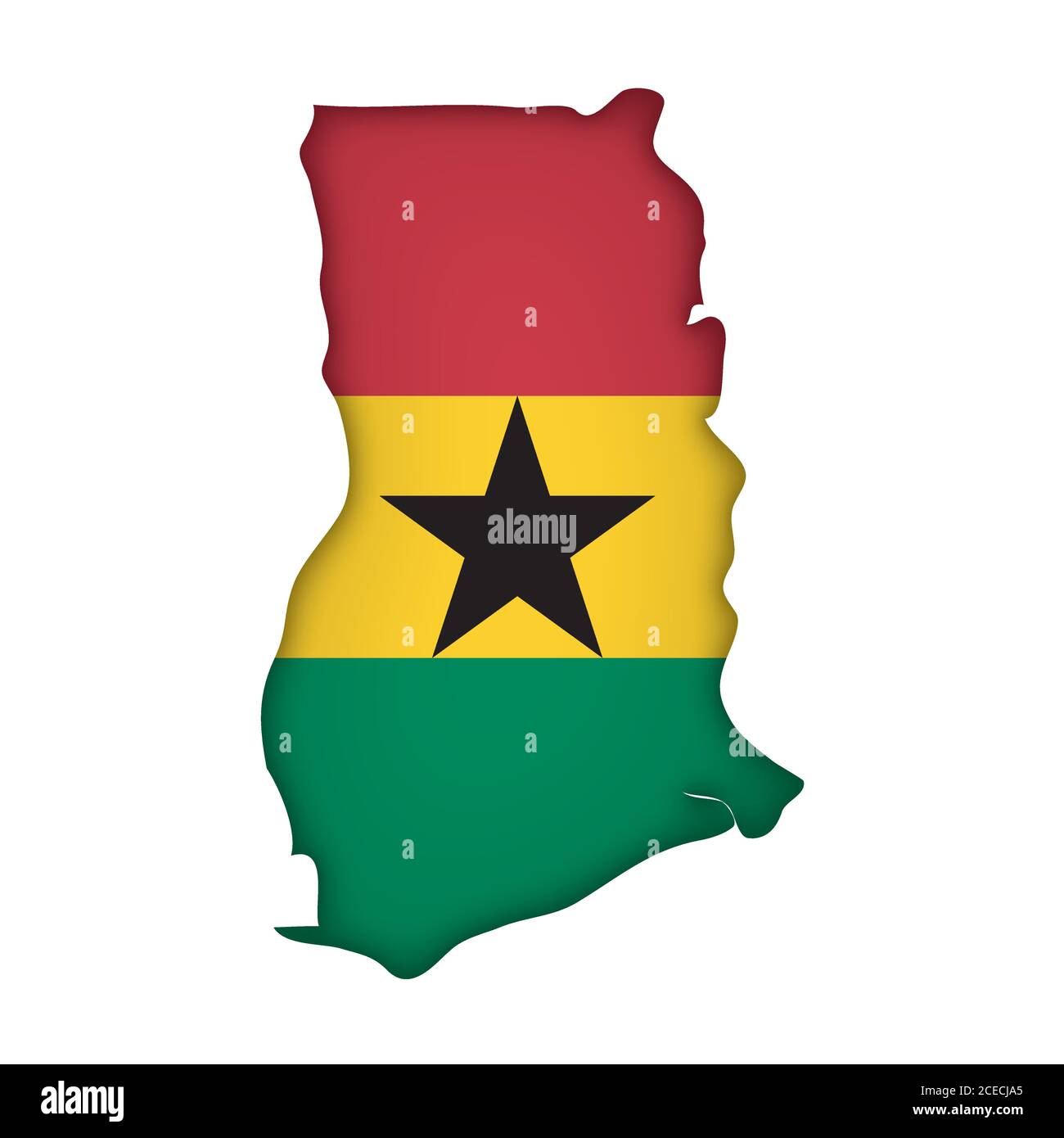Ghana flag map Stock Vector Image & Art - Alamy