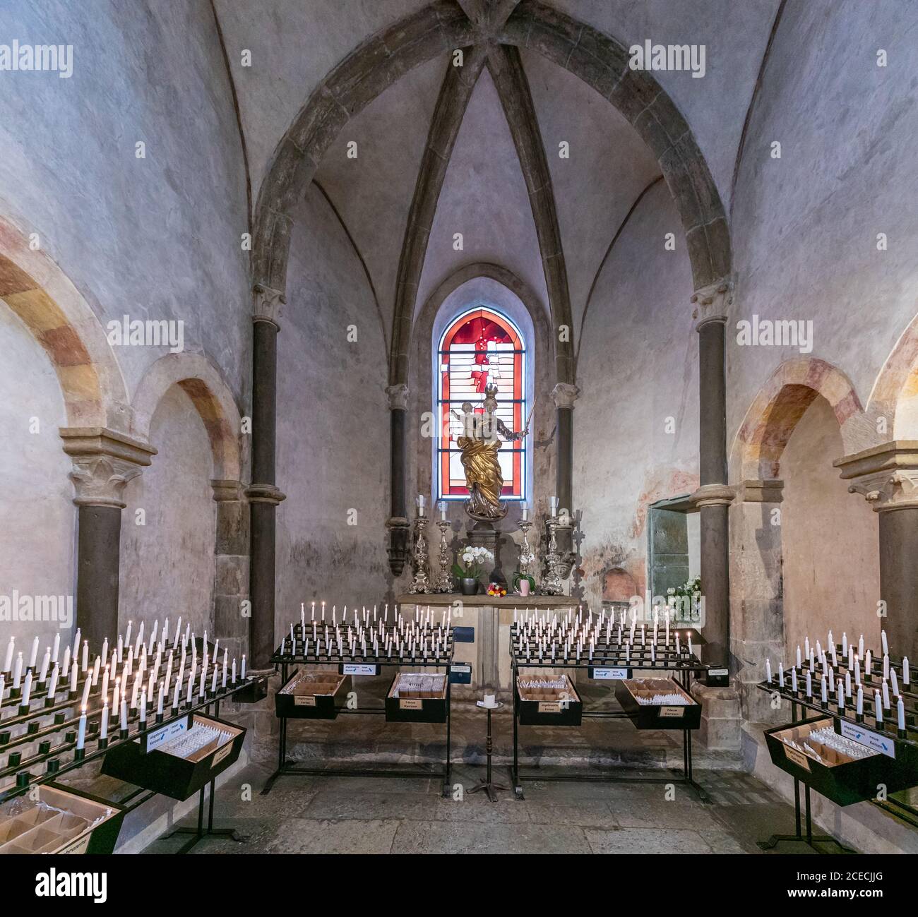 Limburg, Hessen / Germany - 1 August 2020: interior view of the historic Limburg cathedral with a view of the chapel Stock Photo