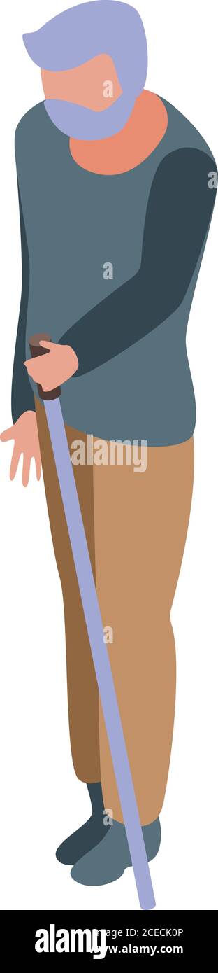 Old man walking stick crossing Stock Vector Images - Alamy