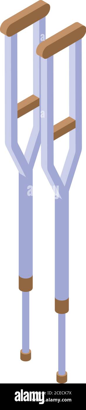 Crutchers icon, isometric style Stock Vector