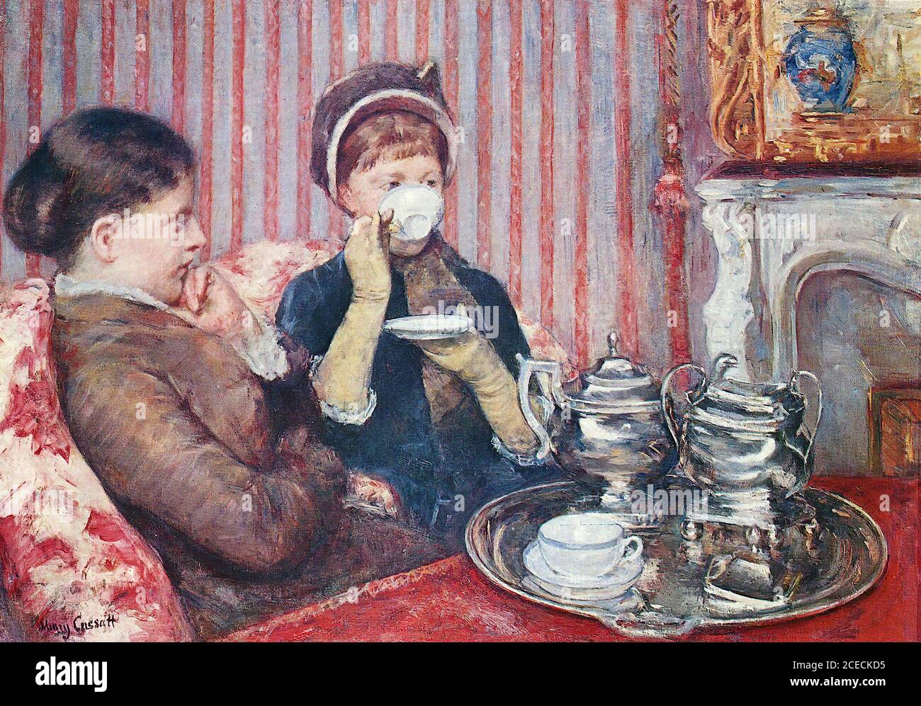 Cassatt Mary - a Cup of Tea 1880 - French School - 19th  Century Stock Photo