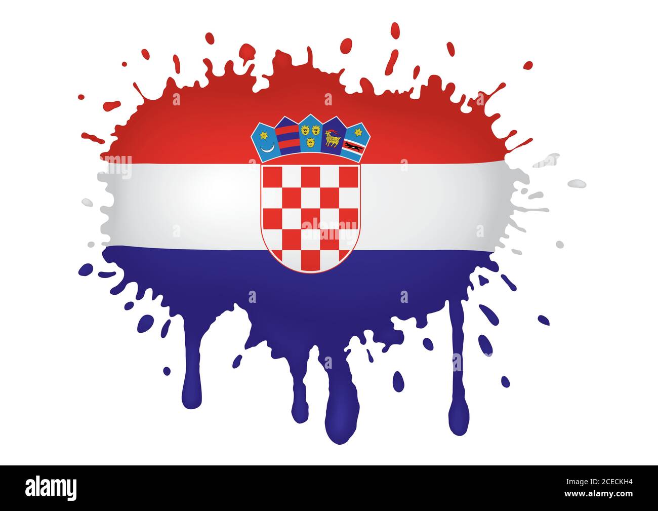 Croatia flag splash Stock Vector