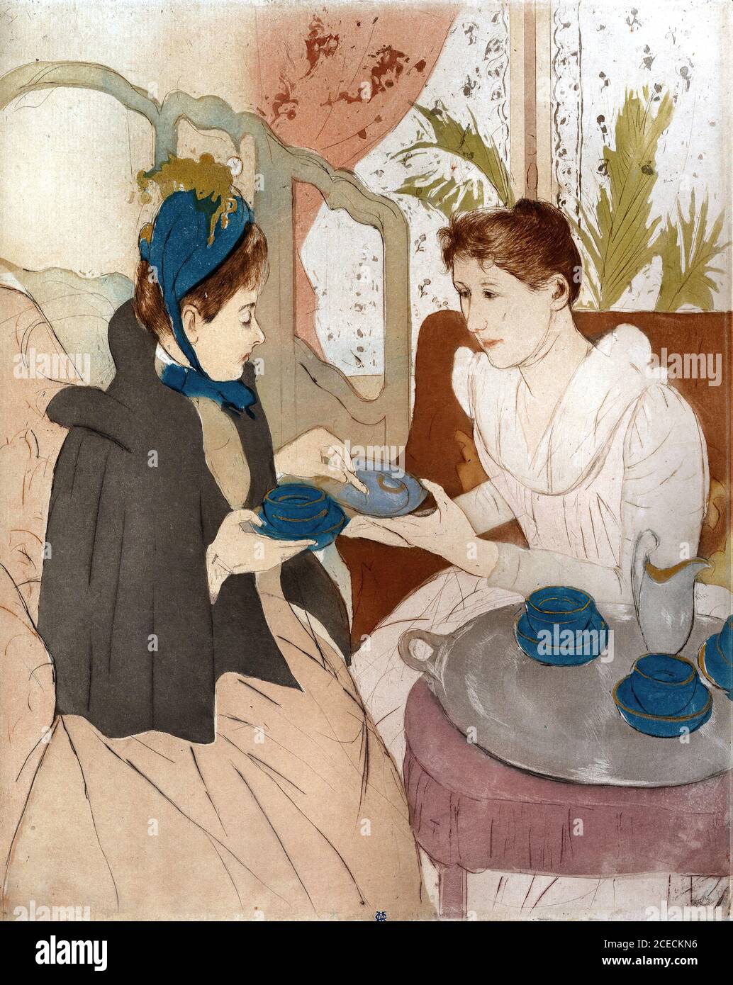 Cassatt Mary - Afternoon Tea Party - French School - 19th  Century Stock Photo