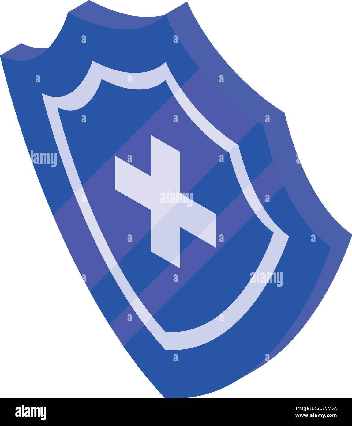 Disinfection shield icon, isometric style Stock Vector
