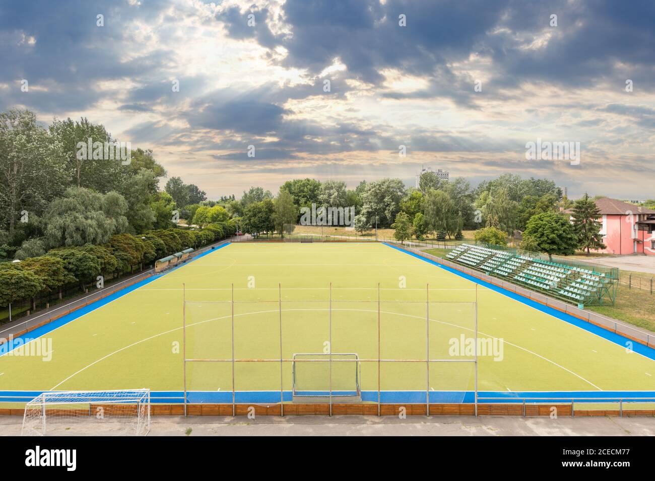 Field hockey stadium sports arena at midday Stock Photo Alamy