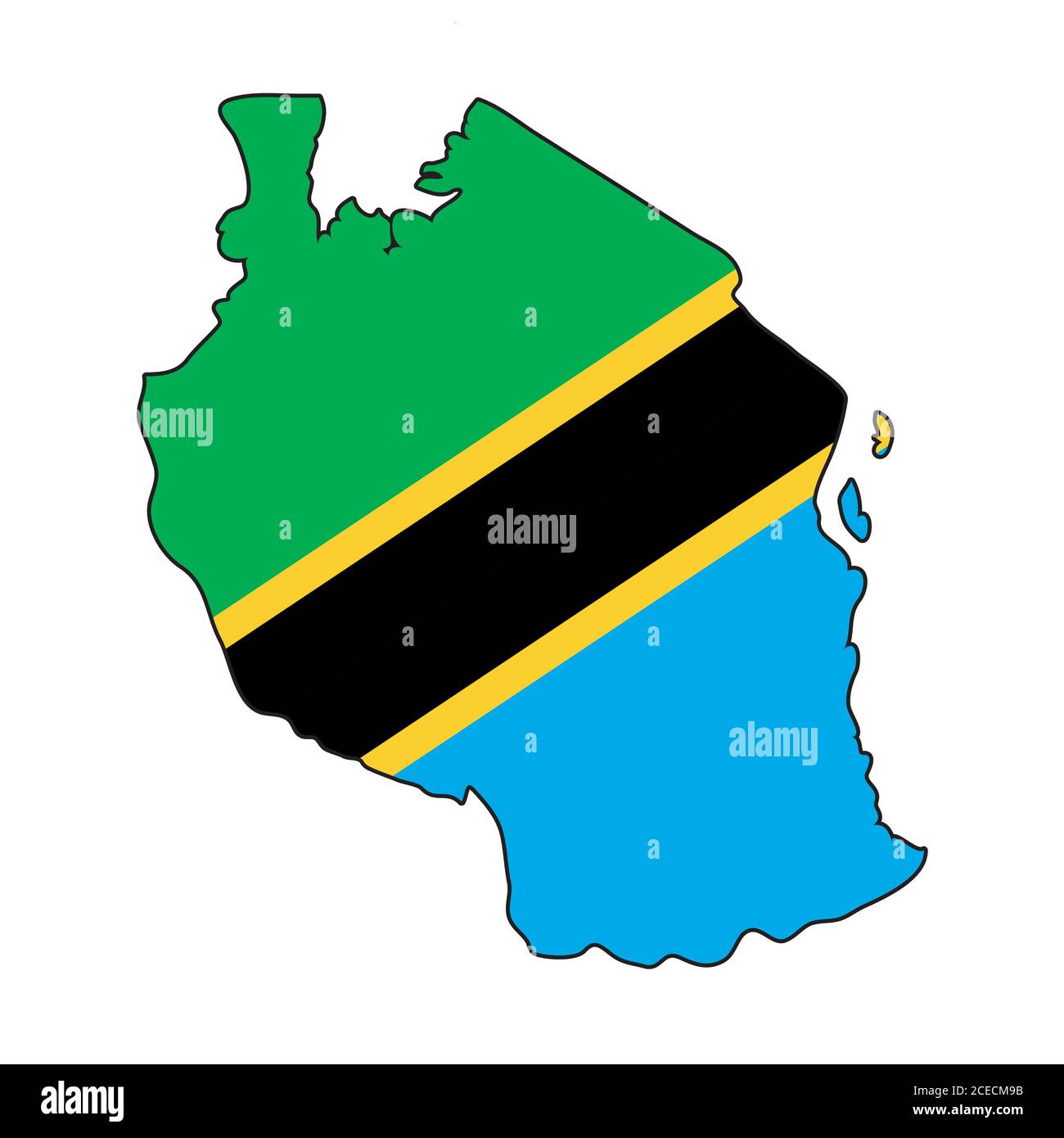 map flag Tanzania Stock Vector Image & Art - Alamy