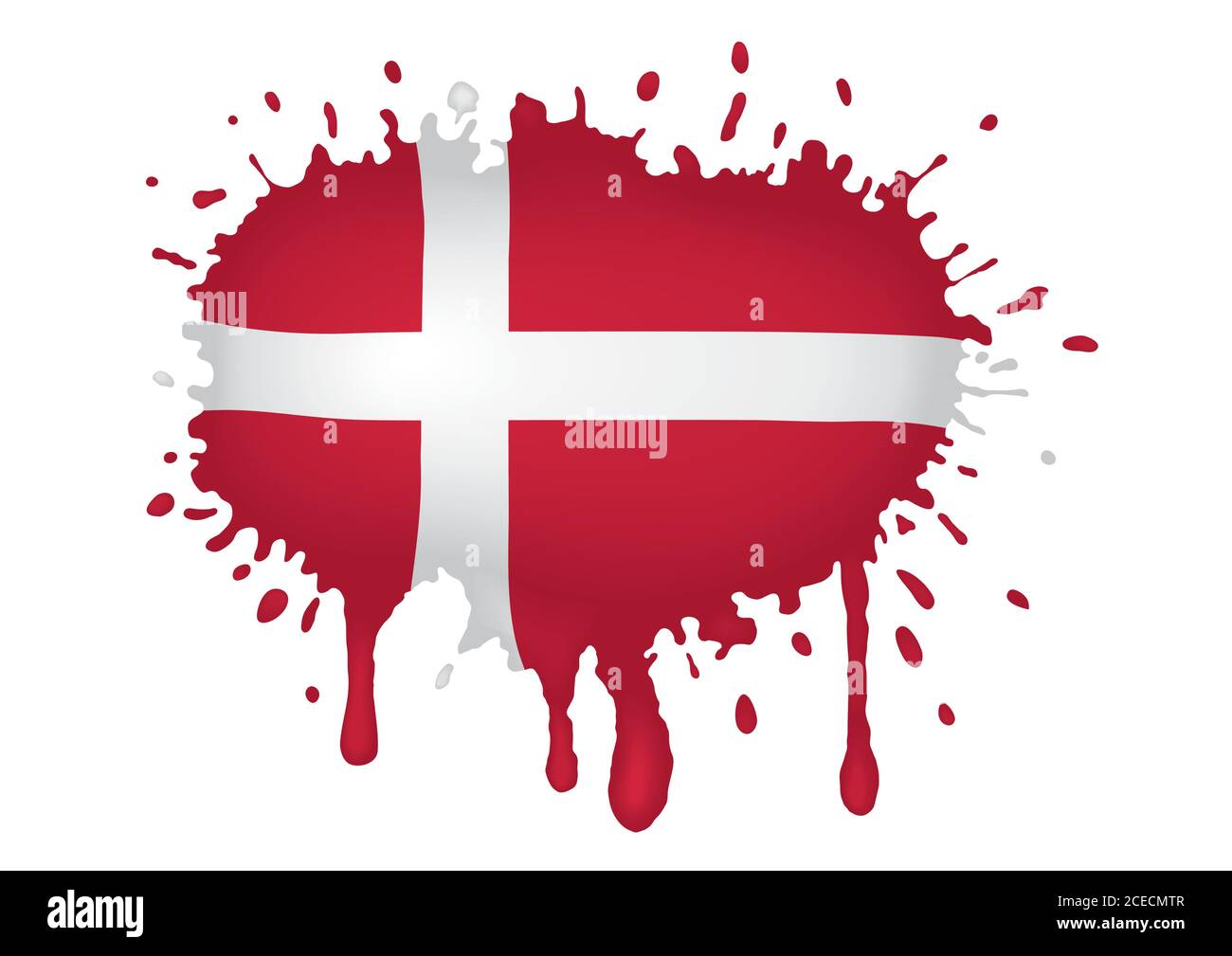 Denmark splash flag Stock Vector