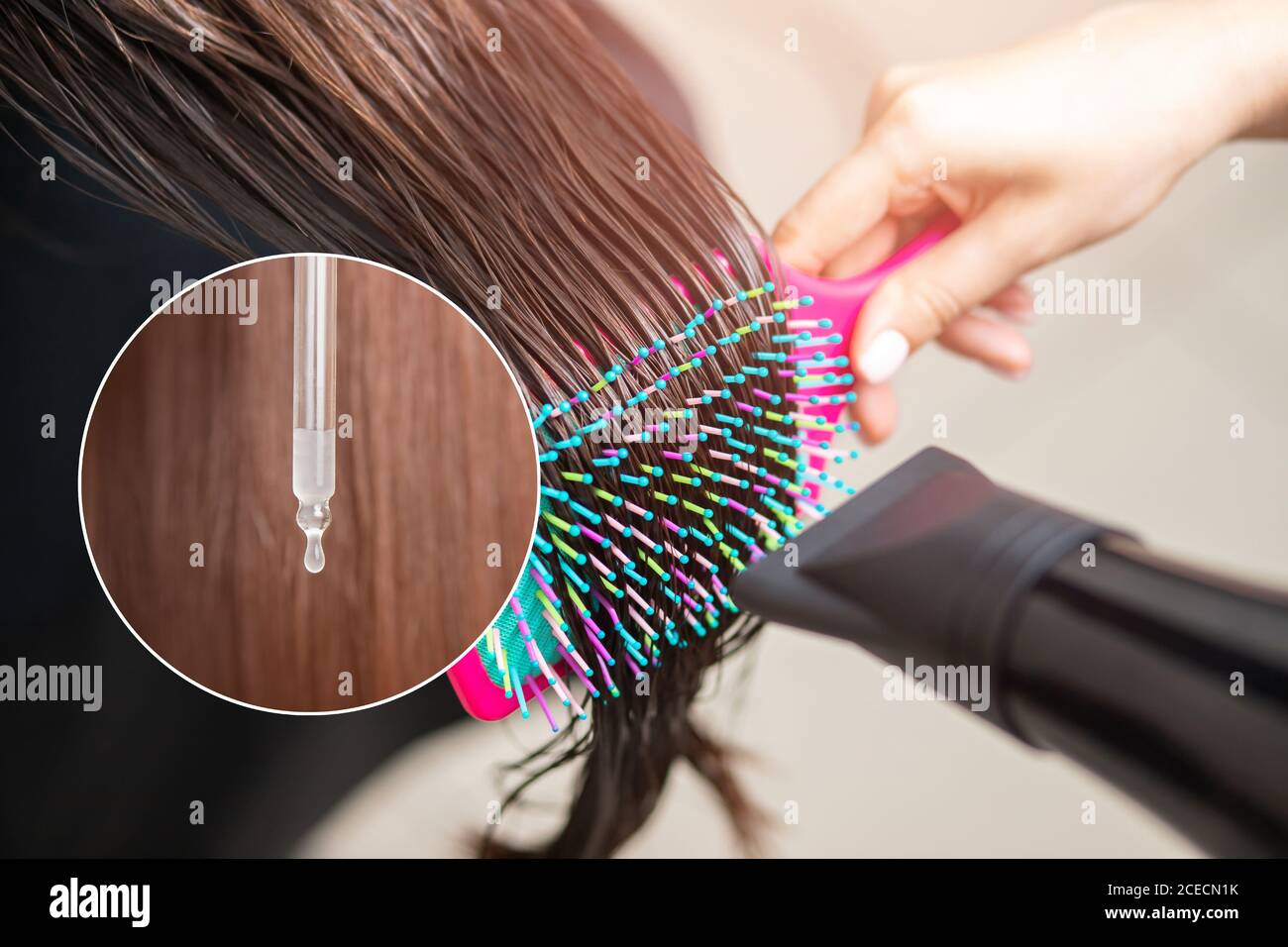Oil hair treatment for woman. Concept hairdresser spa salon Stock Photo