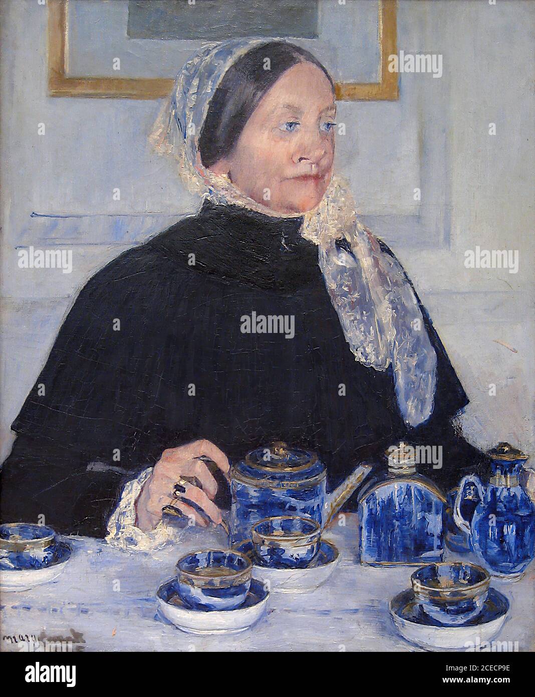 Cassatt Mary - Lady at the Tea Table 1883–85 - French School - 19th  Century Stock Photo