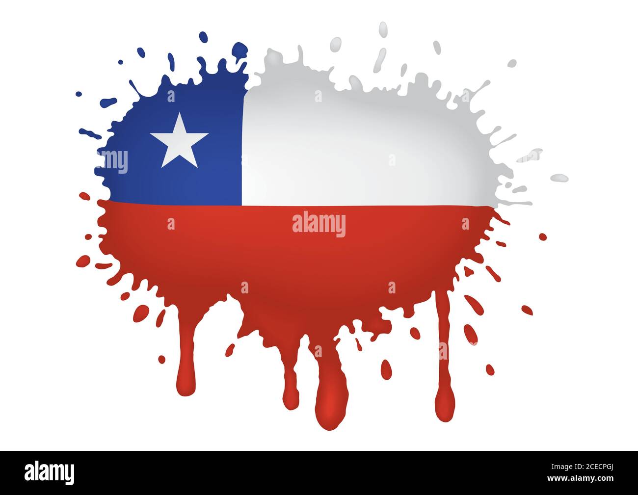 Chile flag sketches Stock Vector