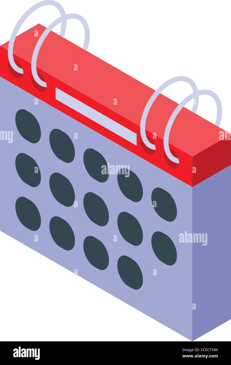Self-care calendar icon, isometric style Stock Vector