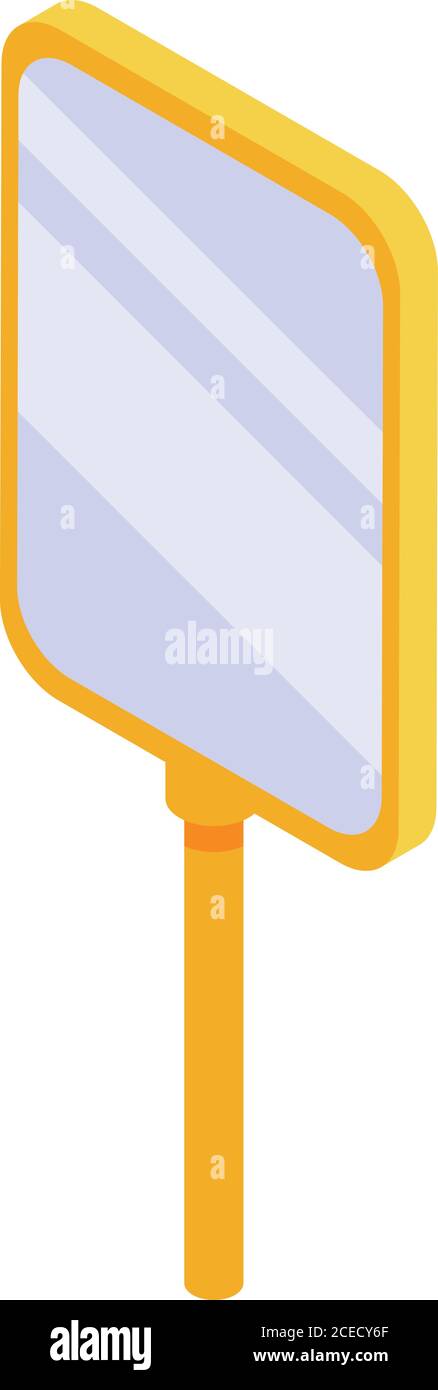 Self-care hand mirror icon, isometric style Stock Vector