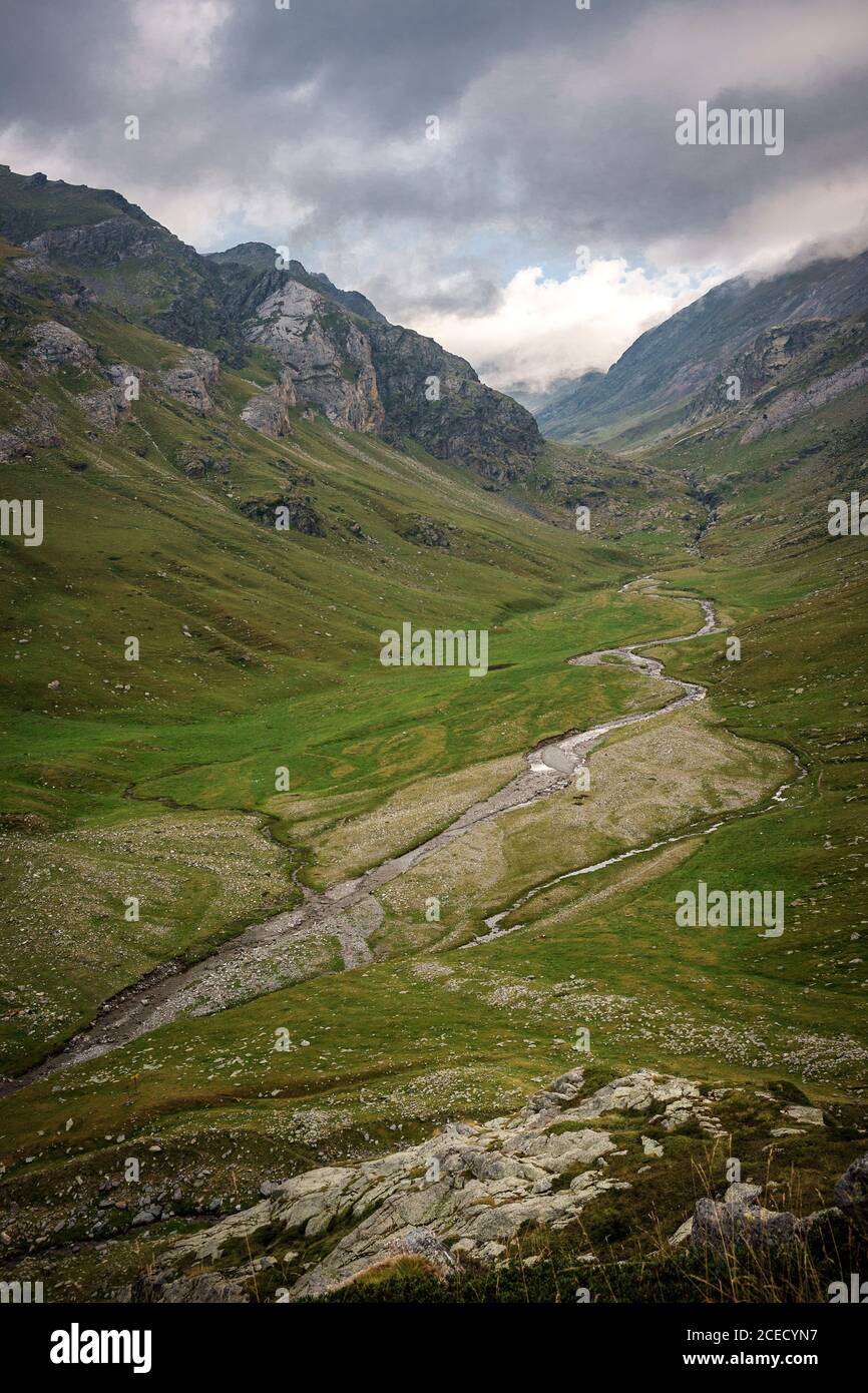 Coma de Vaca valley in the mountains of the Pyrenees, Girona, Catalonia, Spain Stock Photo