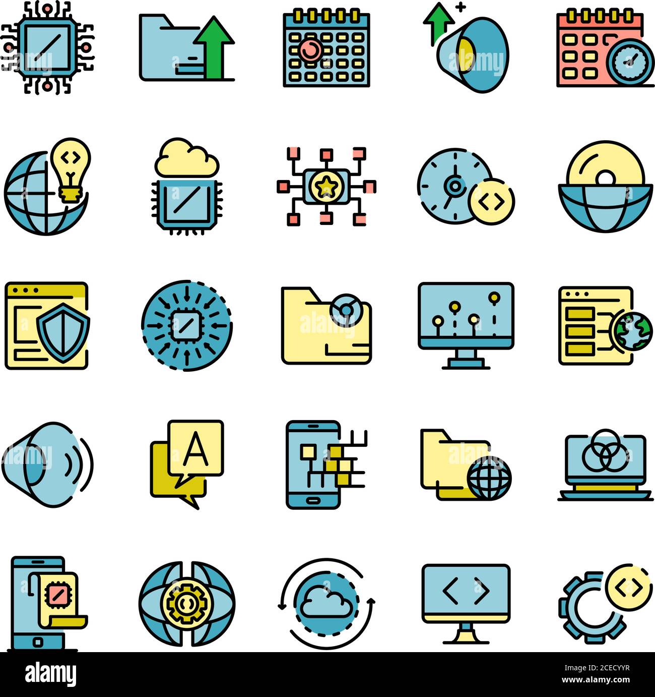 Operating system icons set vector flat Stock Vector Image & Art - Alamy