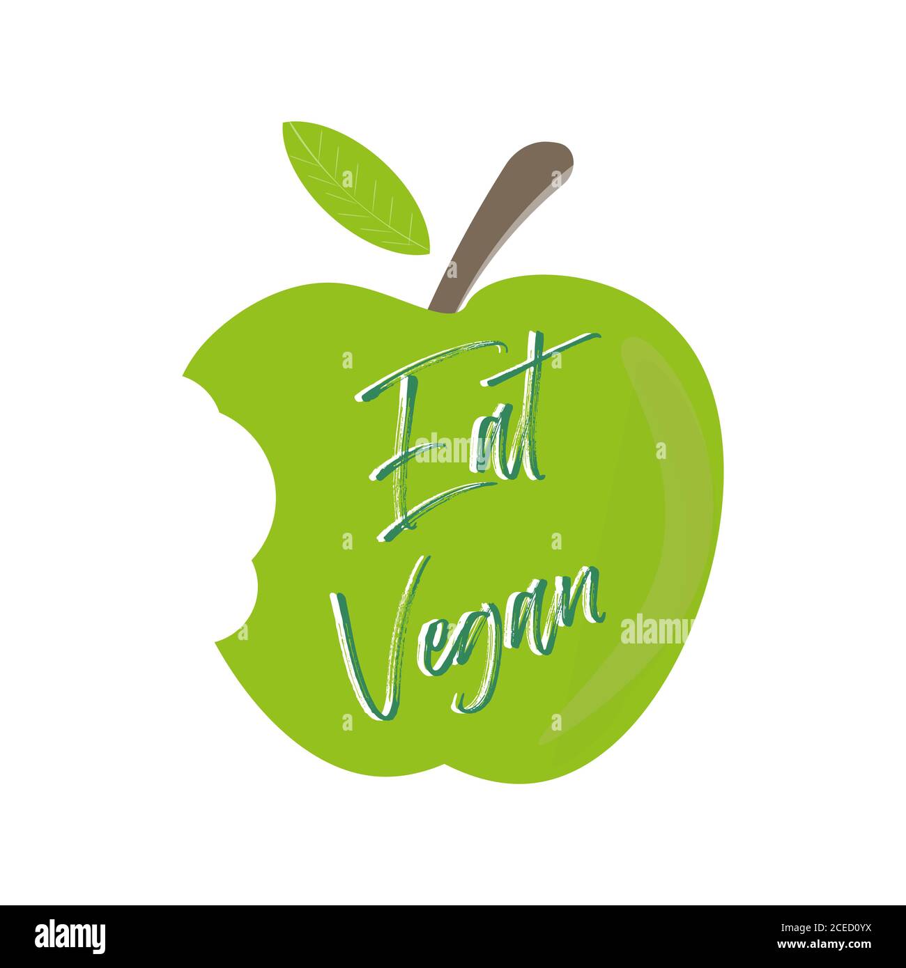 Eat Vegan Apple vector illustration on a white background Stock Vector