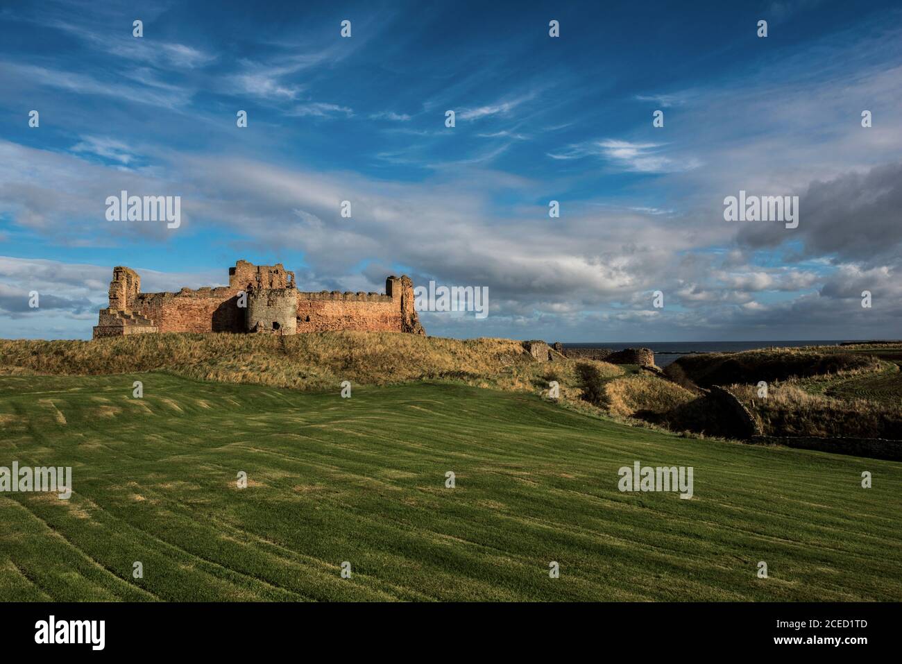 Landscape of Tantallon Castle Scotland Stock Photo